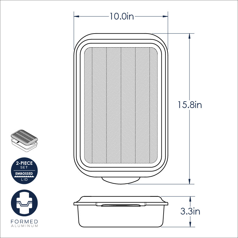 Classic 9 x 13 Pan with Embossed Prism LidClassic 9 x 13 Pan with Embossed Prism Lid - Image 6