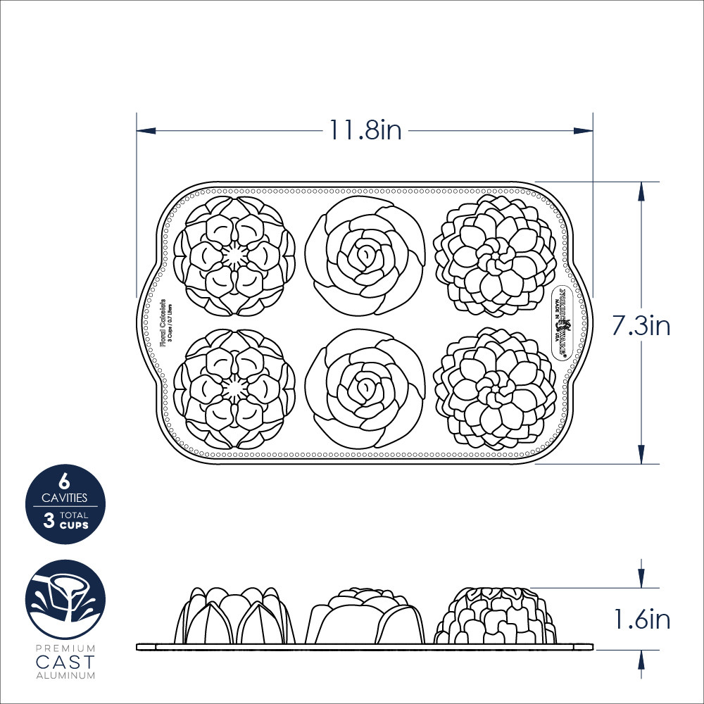 Floral Cakelet PanFloral Cakelet Pan - Image 5