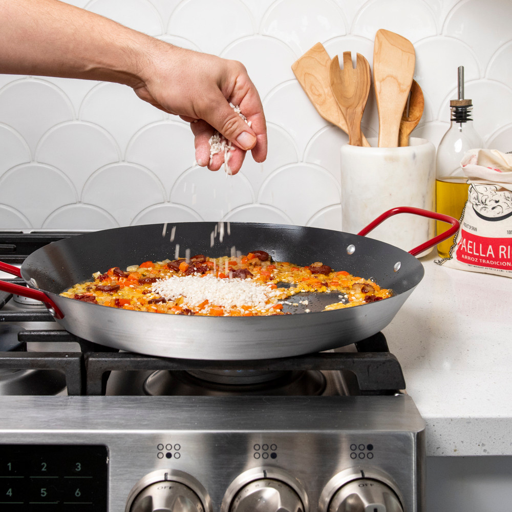 Paella Pan with Red HandlesPaella Pan with Red Handles - Image 2