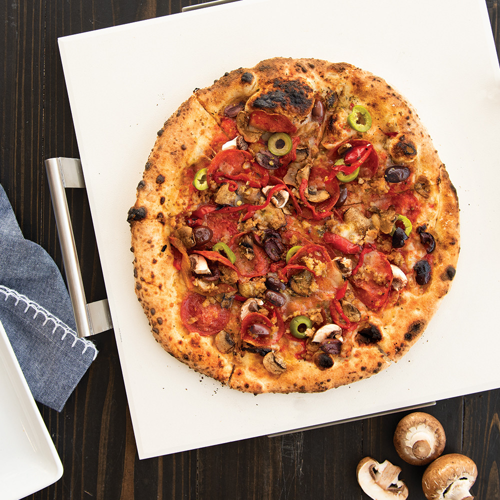Deluxe Square Pizza Stone with RackDeluxe Square Pizza Stone with Rack - Image 3