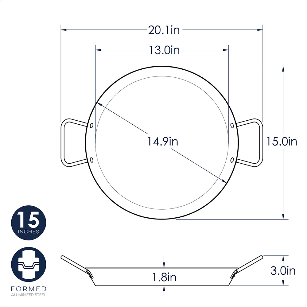 Paella Pan with Red HandlesPaella Pan with Red Handles - Image 7