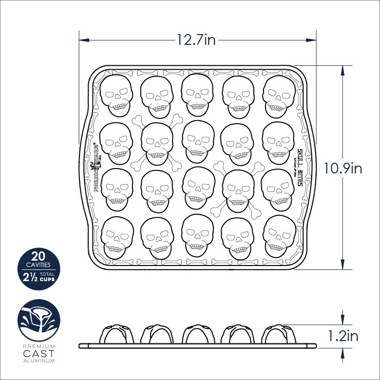 Skull Bites Cakelet PanSkull Bites Cakelet Pan - Image 5