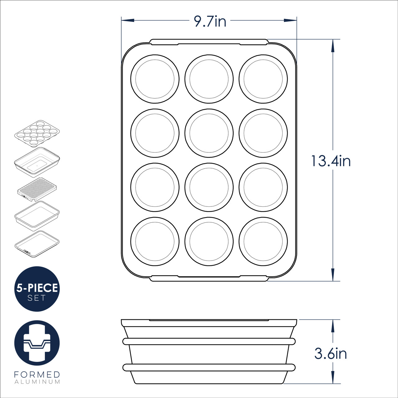 Naturals® Bakeware 5 Piece Bake & Store SetNaturals® Bakeware 5 Piece Bake & Store Set - Image 8