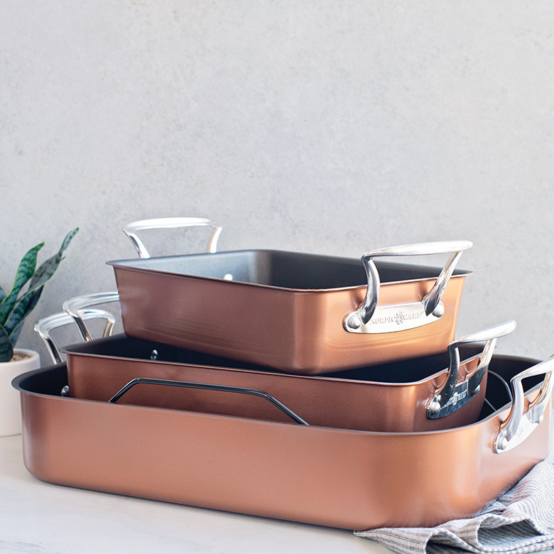 Extra Large Copper Roaster with RackExtra Large Copper Roaster with Rack - Image 4